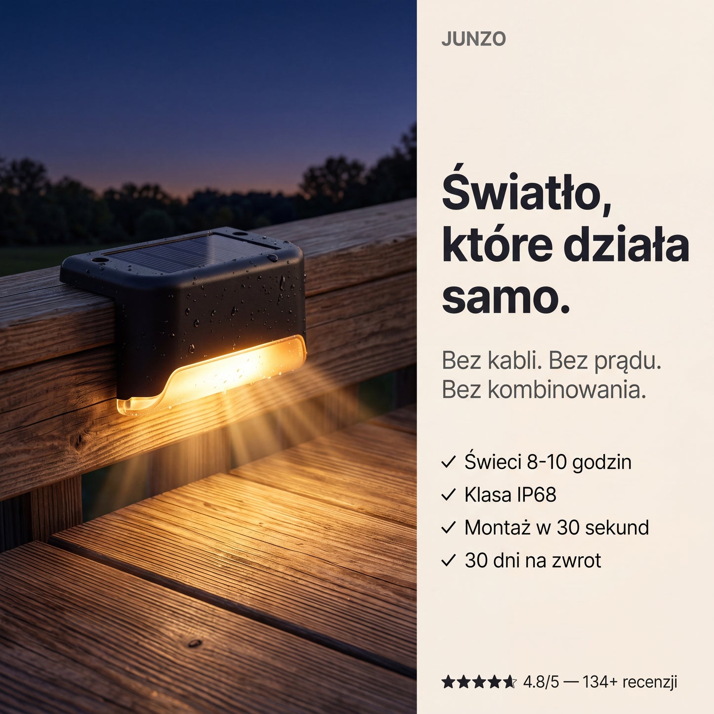 Lampa Solarna Zewnętrzna
